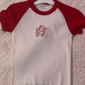Brandy Melville cropped devil short t shirt